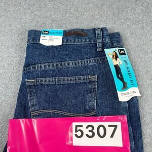 Lee Ralaxed Fit Straight Leg Bkue Denim Jeans Womens Size 14 NEW NWT
